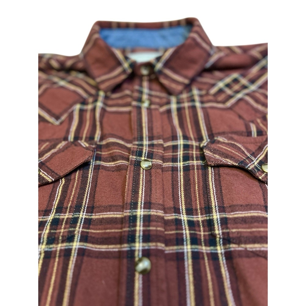 Cody James Pearl Snap Flannel Shirt Men's‎ Medium Plaid Flip Cuffs Western Rodeo - Picture 7 of 9